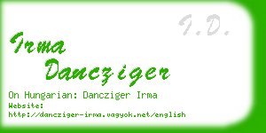 irma dancziger business card